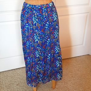 Rachel Zoe Blue Floral Pleated Skirt